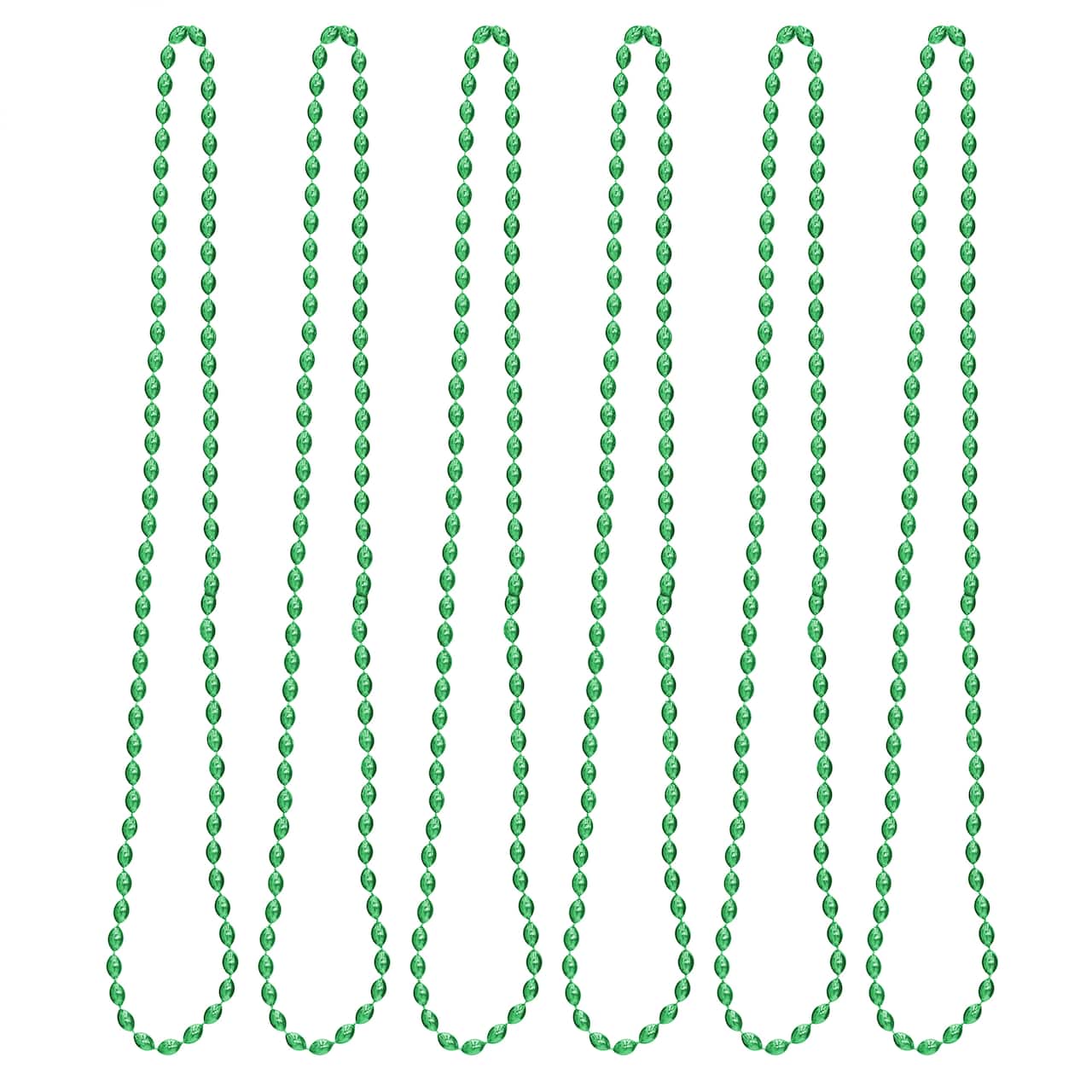 Oval Plastic Party Bead Necklaces, 6ct.